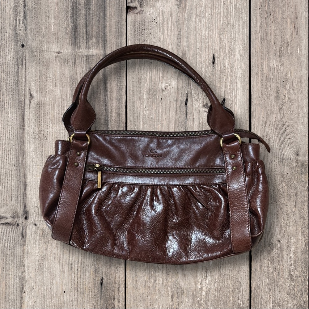 Toscani Leather Brown Shoulder Bag EUC- price drop for snowy Sunday